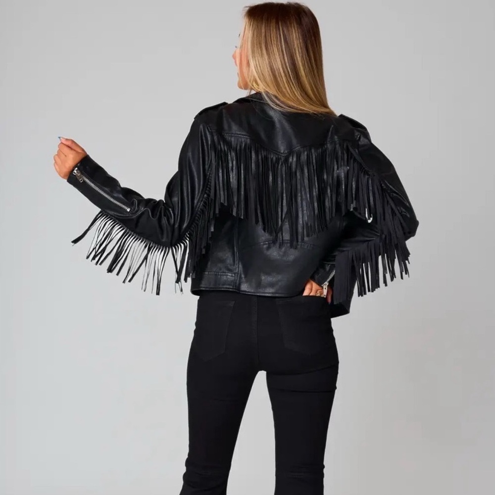 Buddy Love Fringe Faux Leather Jacket